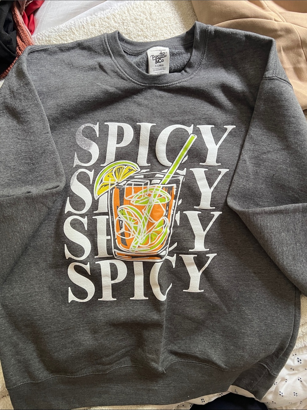 Pacific & Co Charcoal 'Spicy' Graphic Sweatshirt
